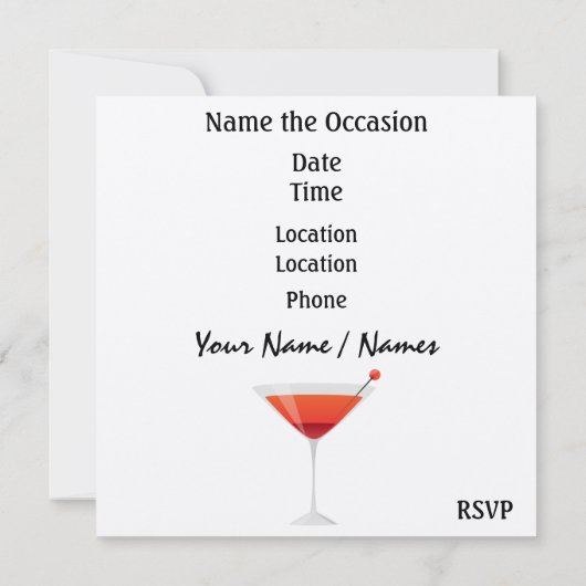 Cocktail Party Invitation by SRF Kaart (Achterkant)