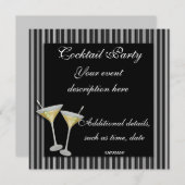 Cocktail Party Invitation Kaart (Voorkant / Achterkant)