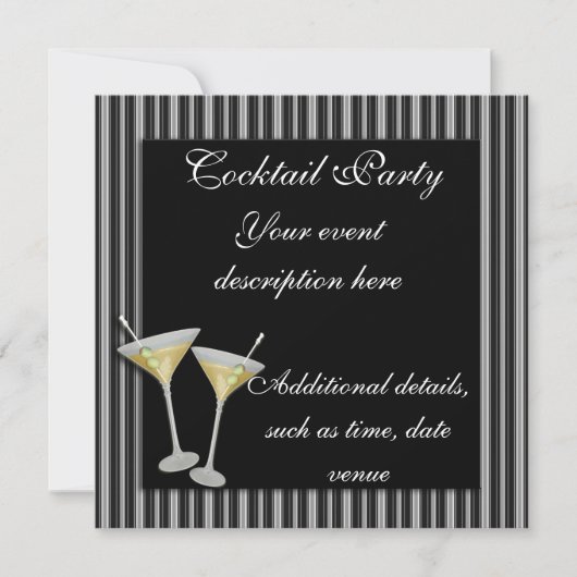 Cocktail Party Invitation Kaart (Voorkant)