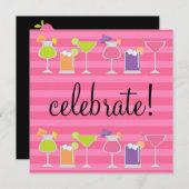 Cocktail Party Invitation Kaart (Voorkant / Achterkant)