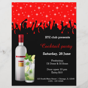 Cocktail party * kies achtergrondkleur flyer