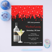 Cocktail party * kies achtergrondkleur flyer (Enkel)
