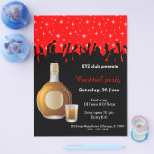 Cocktail party * kies achtergrondkleur flyer (Enkel)