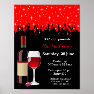 Cocktail party * kies achtergrondkleur poster
