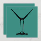 Cocktail Party Martini Glass Invitation (Devant / Derrière)