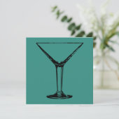 Cocktail Party Martini Glass Invitation (Debout devant)