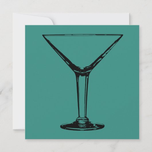 Cocktail Party Martini Glass Invitation (Devant)