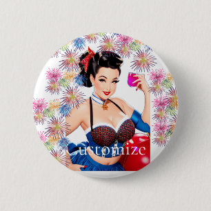 Cocktail Party Meisje Thunder_Cove Ronde Button 5,7 Cm