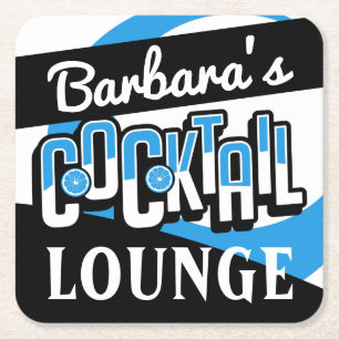 COCKTAIL PARTY Mid Century Moderne Bar Square Pape Vierkante Kartonnen Onderzetter