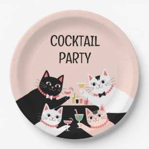 Cocktail party retro katten Papier Bord
