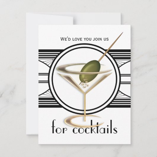 Cocktail Party Small Invitations Kaart (Voorkant)