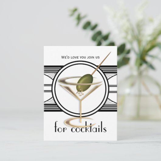 Cocktail Party Small Invitations Kaart (Staand voorkant)