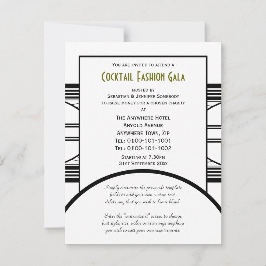 Cocktail Party Small Invitations Kaart (Achterkant)