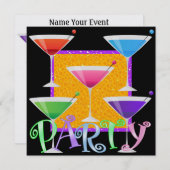 Cocktail PARTY - SRF Kaart (Voorkant / Achterkant)