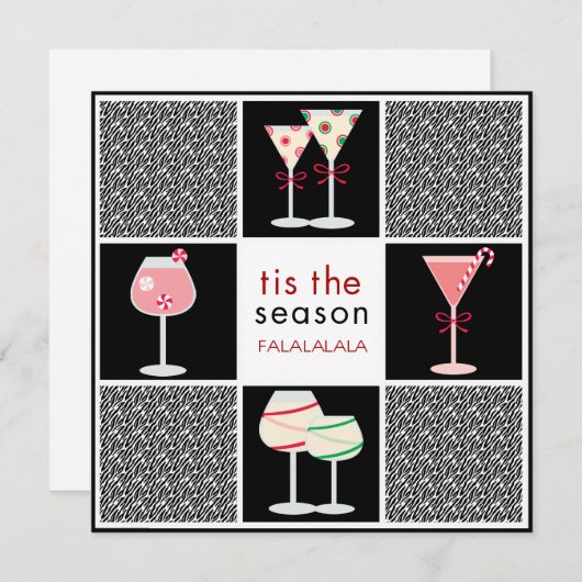 Cocktail Party-uitnodigingen voor de Feestdagen Kaart (Voorkant / Achterkant)