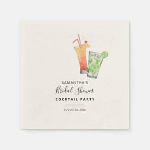 Cocktail Party Watercolor Bruiloftsfeest Papieren Servet