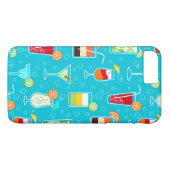 Cocktail Pattern op Blauwgroen achtergrond Case-Mate iPhone Case (Achterkant (Horizontaal))