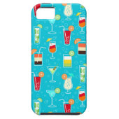 Cocktail Pattern op Blauwgroen achtergrond Case-Mate iPhone Case (Achterkant)