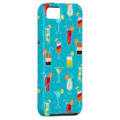 Cocktail Pattern op Blauwgroen achtergrond Case-Mate iPhone Case (Back/Rechts)