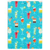 Cocktail Pattern op Blauwgroen achtergrond Klembord (Achterkant)