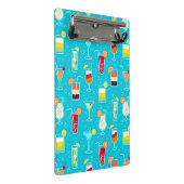 Cocktail Pattern op Blauwgroen achtergrond Mini Klembord (Schuin)