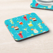 Cocktail Pattern op Blauwgroen achtergrond Onderzetter (Linkerzijde)