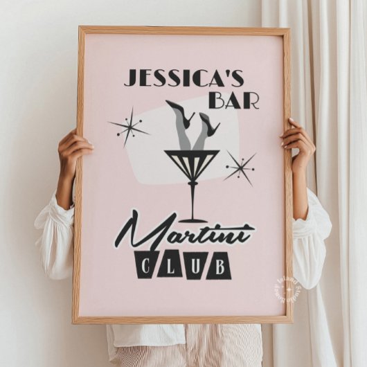 Cocktail personnalisé Martini Bar Retro Poster