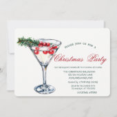 Cocktail Pine Tree Branches Christmas Corporate Kaart (Voorkant)