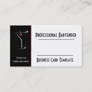 Cocktail Pink Martini Logo Bartender Visitekaartje