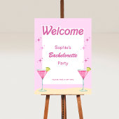 Cocktail Pink Party Bachelorette Affiche de bienve