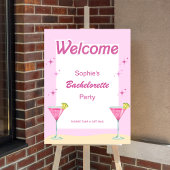 Cocktail Pink Party Bachelorette Affiche de bienve