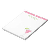 Cocktail Pointe Rose Polka Bloc-notes personnalisé (Tourné)