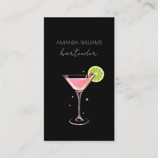 Cocktail Professional Bartender Carte de visite (Devant)
