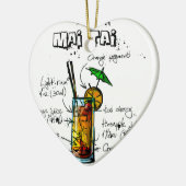 Cocktail Recipe Mai Tai Keramisch Ornament (Links)