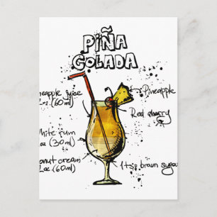 Cocktail Recipe Pina Colada Briefkaart