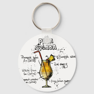 Cocktail Recipe Pina Colada Sleutelhanger
