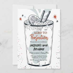 Cocktail retro drink thema eenvoudige 40e verjaard kaart