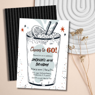 Cocktail retro drink thema stijlvolle 60ste verjaa kaart