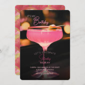 Cocktail rose C'est mon invitation d'anniversaire (Devant / Derrière)