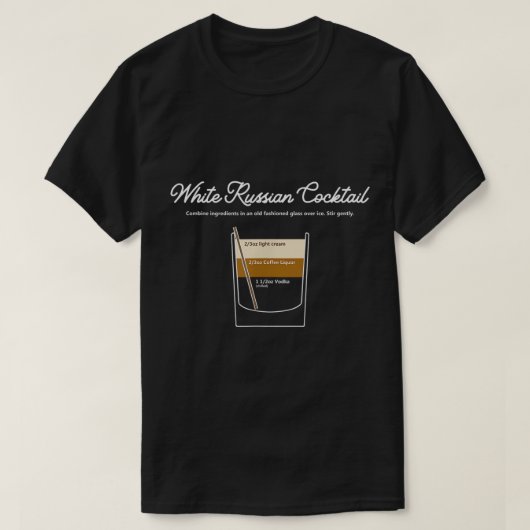 Cocktail Russe blanc amusant Boire Graph T-shirt (Design devant)