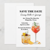 Cocktail Save The Date Trouw Uitnodiging (Voorkant / Achterkant)