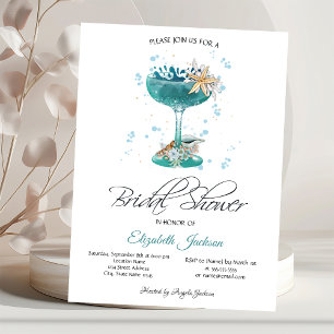 Cocktail Schelpen Bruiloft Zomer Bridal Shower Kaart