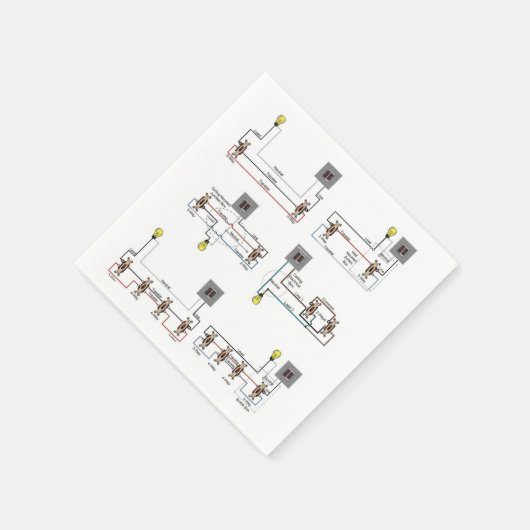 Cocktail servet met 3-weg schakelaar bedradingsdia (Hoek)