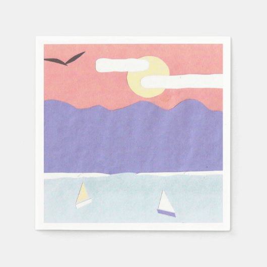 Cocktail servetten met een Sunset Mountain Scene (Voorkant)