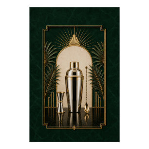 Cocktail Shaker Art Deco Poster Bar Kunst Perfect Poster