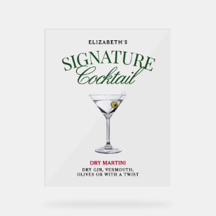 Cocktail Signature Vert et Rouge Élégant