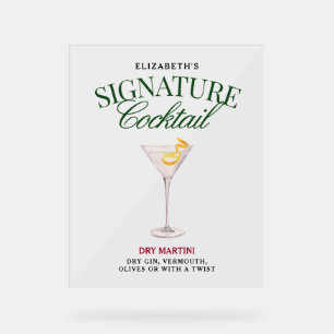Cocktail Signature Vert et Rouge Élégant