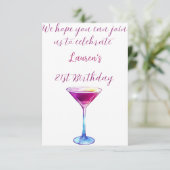 Cocktail simple et élégant Invitation 21e annivers (Debout devant)