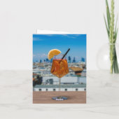 Cocktail Spritz sur une table avec vue sur Milan (Dos)