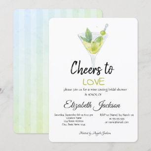 Cocktail Summer Striped Vrijgezellenfeest Kaart